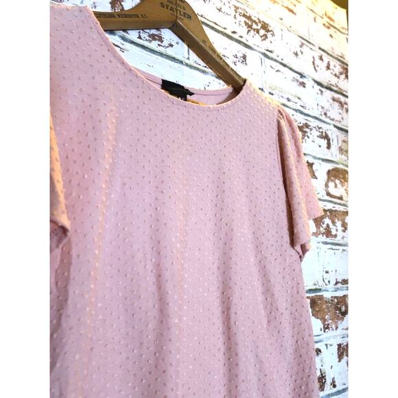Anthropologie W5 Concepts Blush Swiss Dot Flutter Sleeve Blouse - Picture 4 of 7